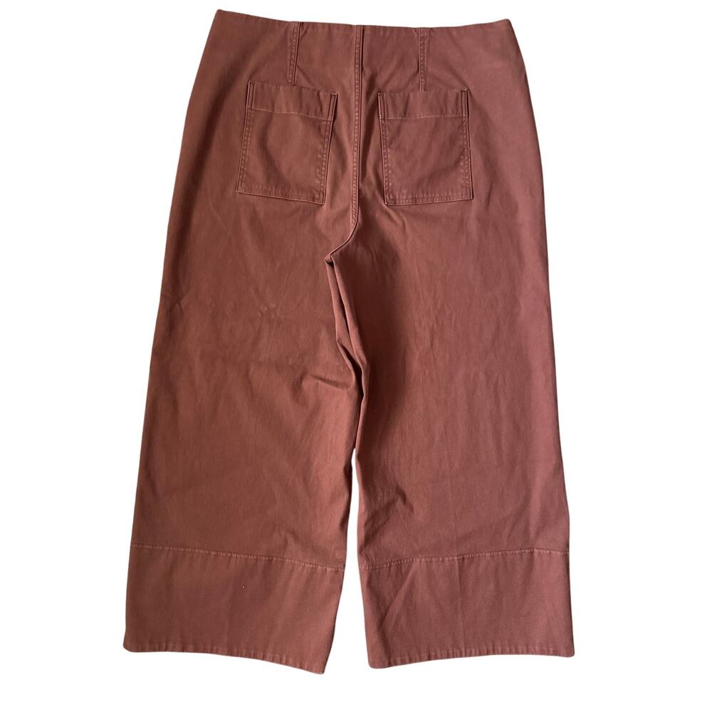 Spanx Plus Wide Leg Cropped Pull-On Twill Pant Hickory Brown Size 1X - Picture 5 of 9